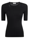 P.a.r.o.s.h Short-sleeved Rib Sweater In Nero