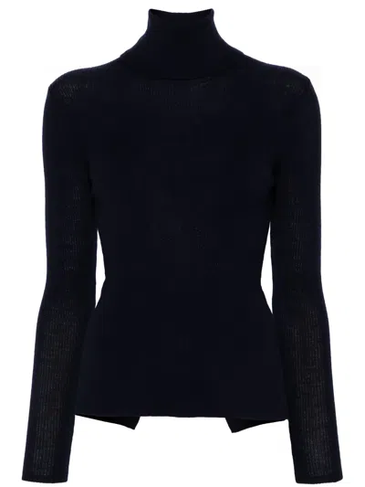 P.a.r.o.s.h Parosh Leila Turtle Neck Ribbed Knit Jumper In Black