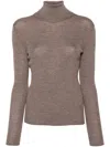 P.a.r.o.s.h Turtle-neck Ribbed-knit Jumper In Visone