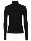 P.a.r.o.s.h Classic Turtleneck In Gray Wool Ribbed Knit In Nero