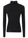 P.a.r.o.s.h Black Wool Ribbed Knit Jumper In Black