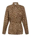 P.a.r.o.s.h Leopard-print Belted Shirt In Brown