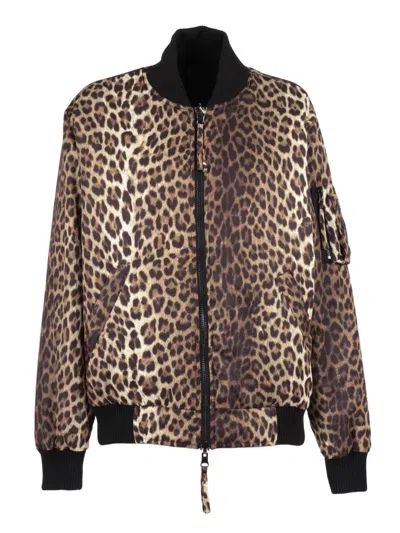 P.A.R.O.S.H LEOPARD PRINT BOMBER JACKET WITH UTILITY POCKET