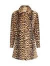 P.a.r.o.s.h Brown Shearling Jacket With All-over Leopard Print In Animal Print