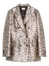 P.a.r.o.s.h Leopard-print Double-breasted Blazer In Neutral