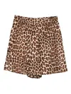 P.a.r.o.s.h Leopard-print Elastic-waist Short Shorts In Animal Print