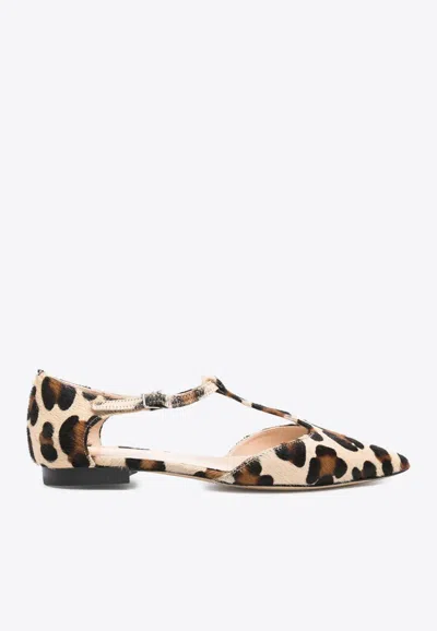 P.A.R.O.S.H LEOPARD PRINT POINTED-TOE FLATS