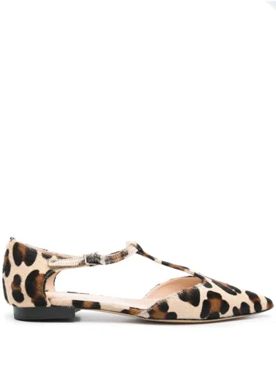 P.A.R.O.S.H LEOPARD PRINT POINTED TOE SANDALS