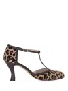 P.a.r.o.s.h Leopard Print Round Toe Heels In Animal Print