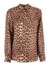 P.a.r.o.s.h Leopard Print Silk Shirt In Brown
