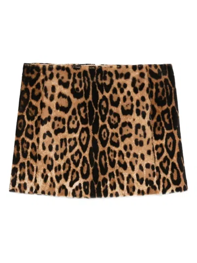 P.a.r.o.s.h Leopard-print Skirt In Brown