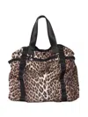 P.a.r.o.s.h Leopard-print Top-handle Tote Bag In Brown