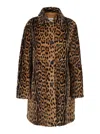 P.a.r.o.s.h Leopard Shearling Jacket In Multi