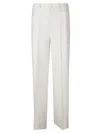 P.a.r.o.s.h Striped Trousers With Belt Loops And Pockets In White