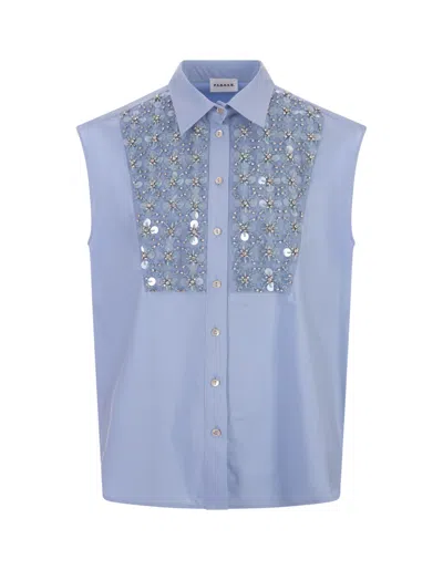P.a.r.o.s.h Light Blue Sequins Canyox Shirt