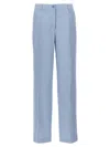P.a.r.o.s.h . Straight-leg Pants With Pence Detailing In Light Blue