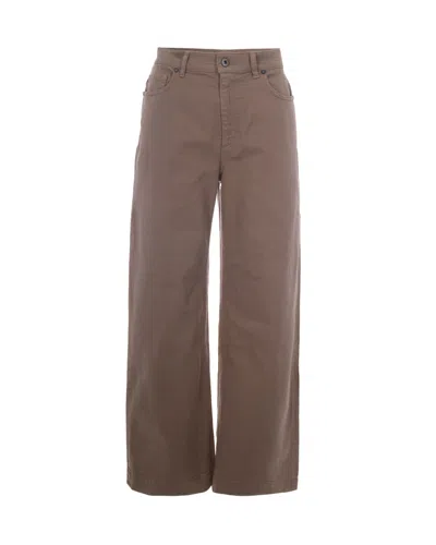 P.a.r.o.s.h Light Brown Straight High Rise Jeans In Multi