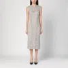 P.a.r.o.s.h Light Grey Lace Midi Dress