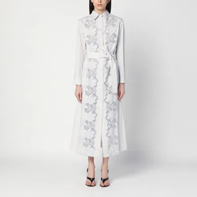 P.a.r.o.s.h . Light Grey Shirt Dress With Embroidery