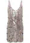 P.a.r.o.s.h Sequin-embellished Sleeveless Dress In Light Grey