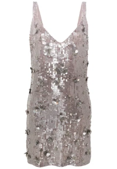P.A.R.O.S.H LIGHT GREY SLEEVELESS DRESS