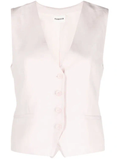 P.a.r.o.s.h Light Pink Gilet In White