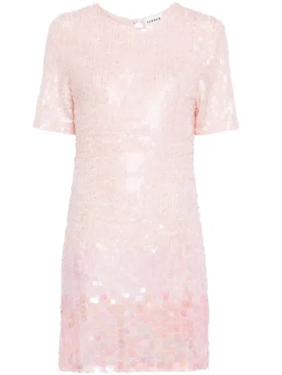 P.A.R.O.S.H LIGHT PINK SEQUIN MINI DRESS