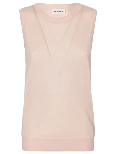 P.a.r.o.s.h Light Pink Wool-silk Blend Top