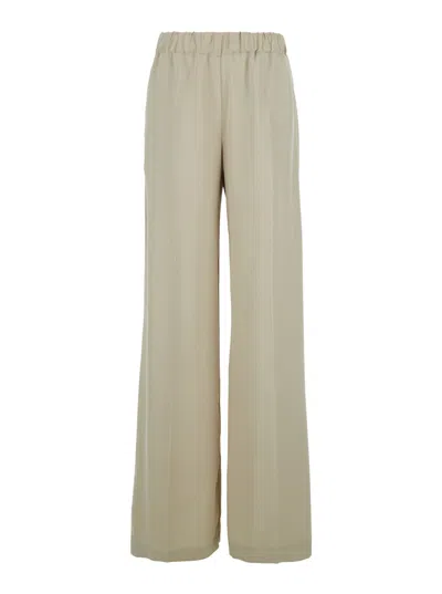 P.a.r.o.s.h Beige Trousers With Elasticated Waist In Tech Fabric Woman In Neutral