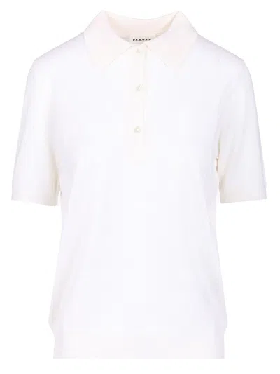 P.a.r.o.s.h Lightweight Knitted Polo Polo Shirt White
