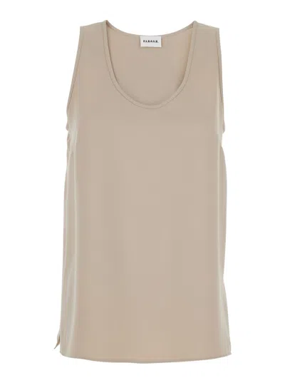 P.a.r.o.s.h . Lightweight Polyester Tank Top In Beige