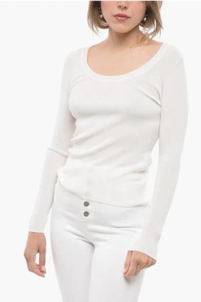 P.a.r.o.s.h Lightweight Ribbed Cipria Sweater In Neutral