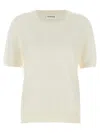 P.a.r.o.s.h Lightweight Wool Blend Crewneck Sweater In White