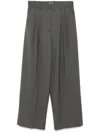P.a.r.o.s.h Wide-leg High-rise Trousers With Pleated Front In Grey