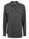 P.a.r.o.s.h Parosh Sophisticated Virgin Wool Blend Shirt With Classic Collar And Box-pleat Detail In Grey