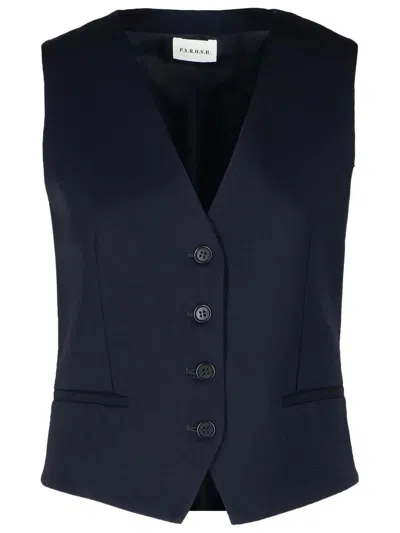 P.a.r.o.s.h Wool-blend Tailored Vest In Blue