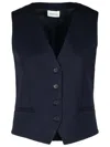 P.A.R.O.S.H P.A.R.O.S.H. 'LILIUX' BLUE VIRGIN WOOL BLEND VEST