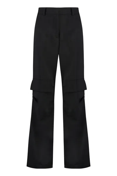 P.a.r.o.s.h Black Knit Drawstring Cargo Pants In Nero