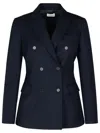 P.A.R.O.S.H P.A.R.O.S.H. 'LILIUXY' BLUE VIRGIN WOOL BLEND JACKET