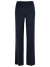 P.a.r.o.s.h Blue Pants With Wide Leg And Elastic Rear Waist In Tech Fabric Woman In Blue