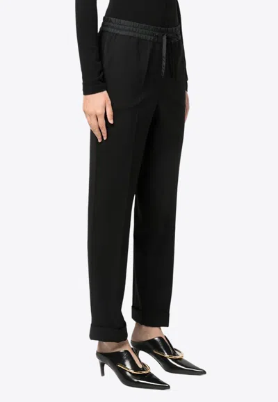 P.a.r.o.s.h Liliuxy Drawstring Straight-leg Pants In Black