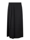 P.a.r.o.s.h Midi Skirt With Folds On One Side In Black