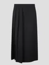 P.a.r.o.s.h Midi Skirt With Folds On One Side In Nero