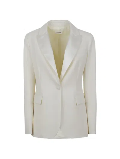 P.a.r.o.s.h Liliuxy Satin-lapel Single-breasted Blazer In White