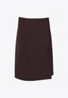 P.a.r.o.s.h Asymmetric Hem Design Skirt In Brown