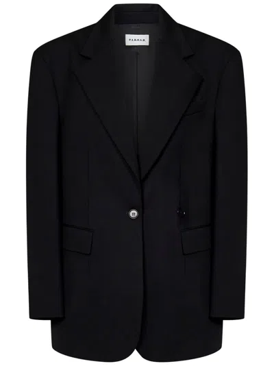 P.a.r.o.s.h Single-breasted Wool Blend Blazer In Black