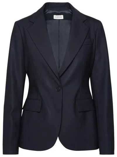 P.a.r.o.s.h . 'lille' Blazer In Blue Virgin Wool Blend