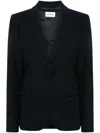 P.a.r.o.s.h Tailored Wool Blazer Featuring Shoulder Pads In Blue