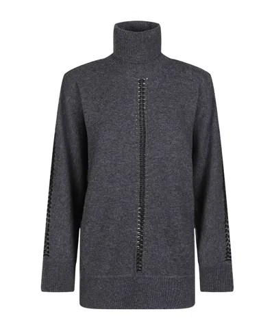 P.a.r.o.s.h Grey Liller Turtle Neck Luxe Wool-blend Turtleneck In Gray