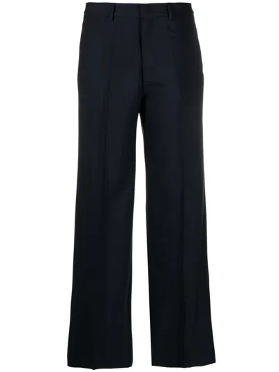 P.a.r.o.s.h Parosh Lillie Pressed Crease Wide Leg Pants In Blue